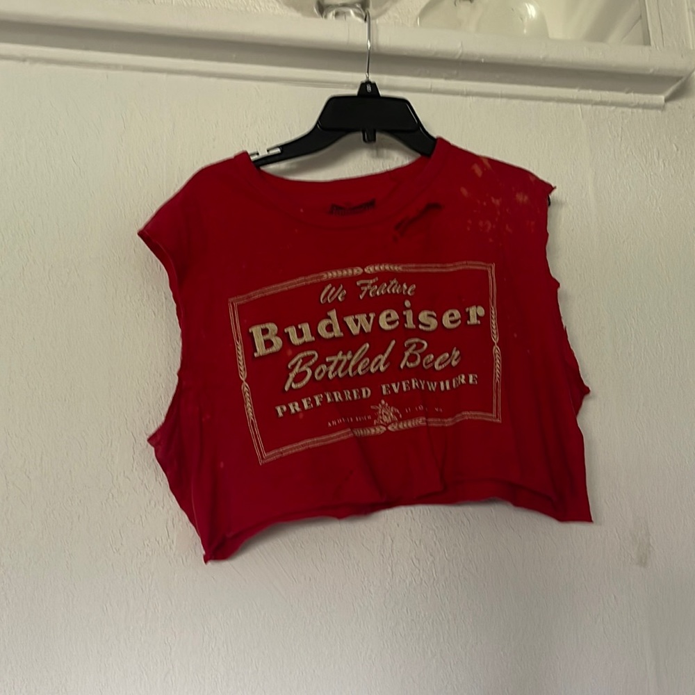 Western edge Budweiser crop top